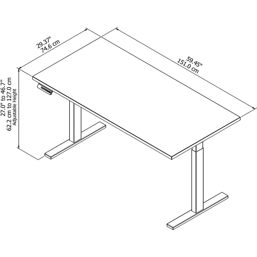 60 x 30 in. Height Adjustable Standing Desk T1901