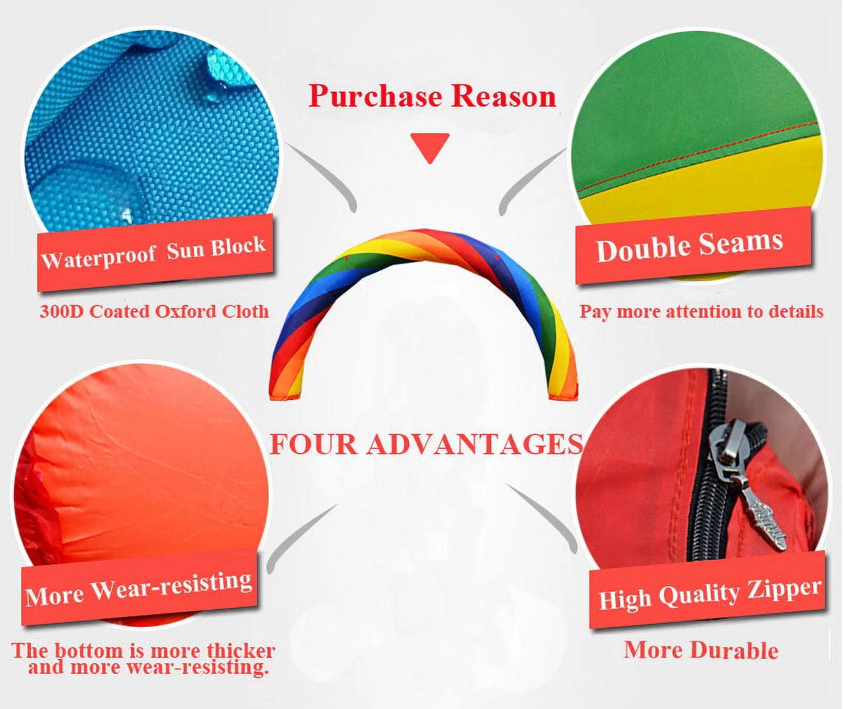 39.4ft Inflatable Rainbow Advertising Arch Oxford Cloth with Fixed Rope T176238