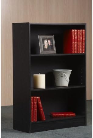 Black 3-Shelf Bookcase, Pack of 2 O386