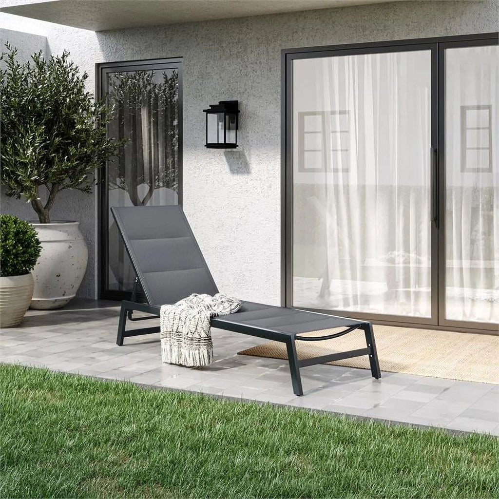 Gray Polyester Mesh Reclining Lounger H47692