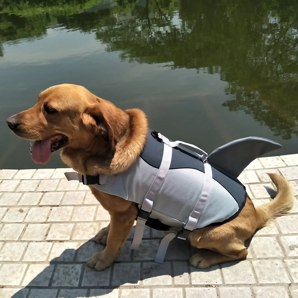 Dog Pet Shark Swimsuit Vest Safety Wear Swimsuit Preserver H57210