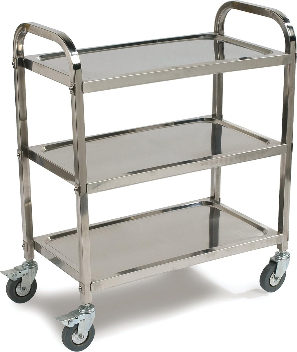 3 Shelf Stainless Steel Utility Cart, 400 Pound Capacity I1094