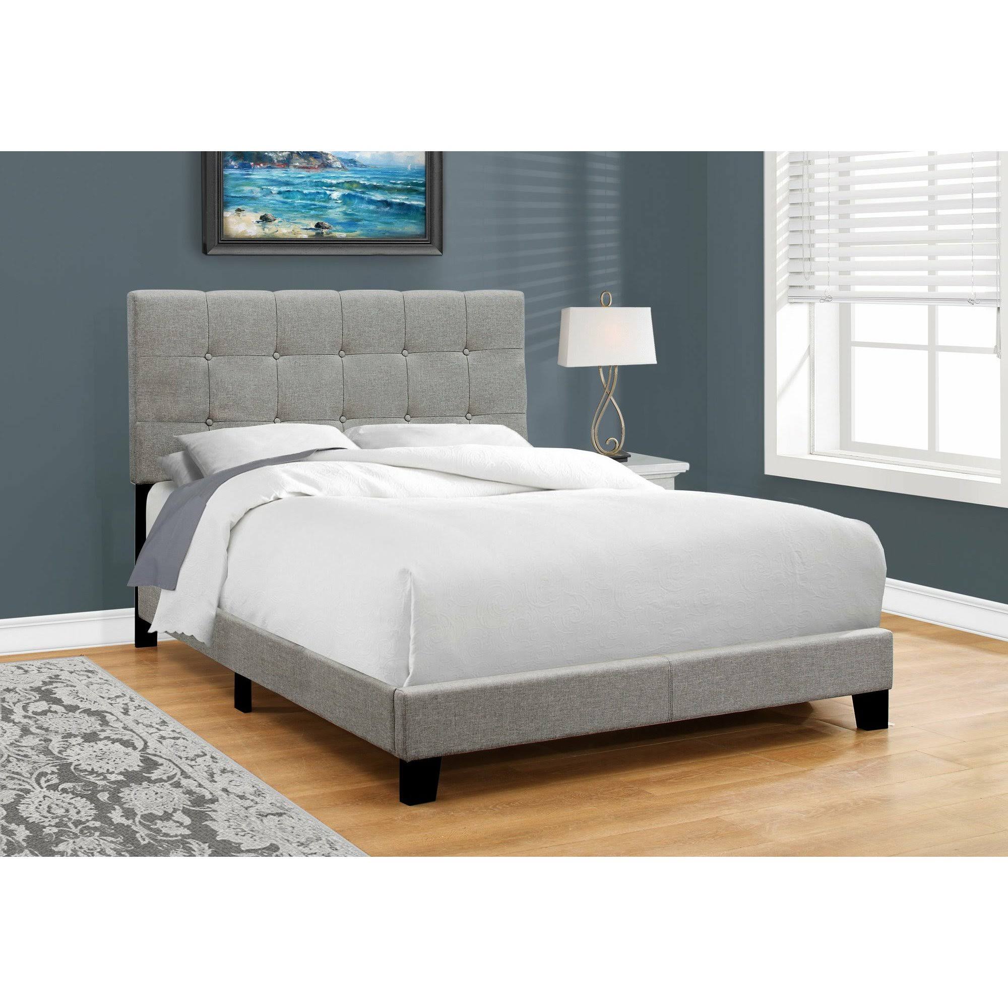 Full Size Grey Linen Bed L829771