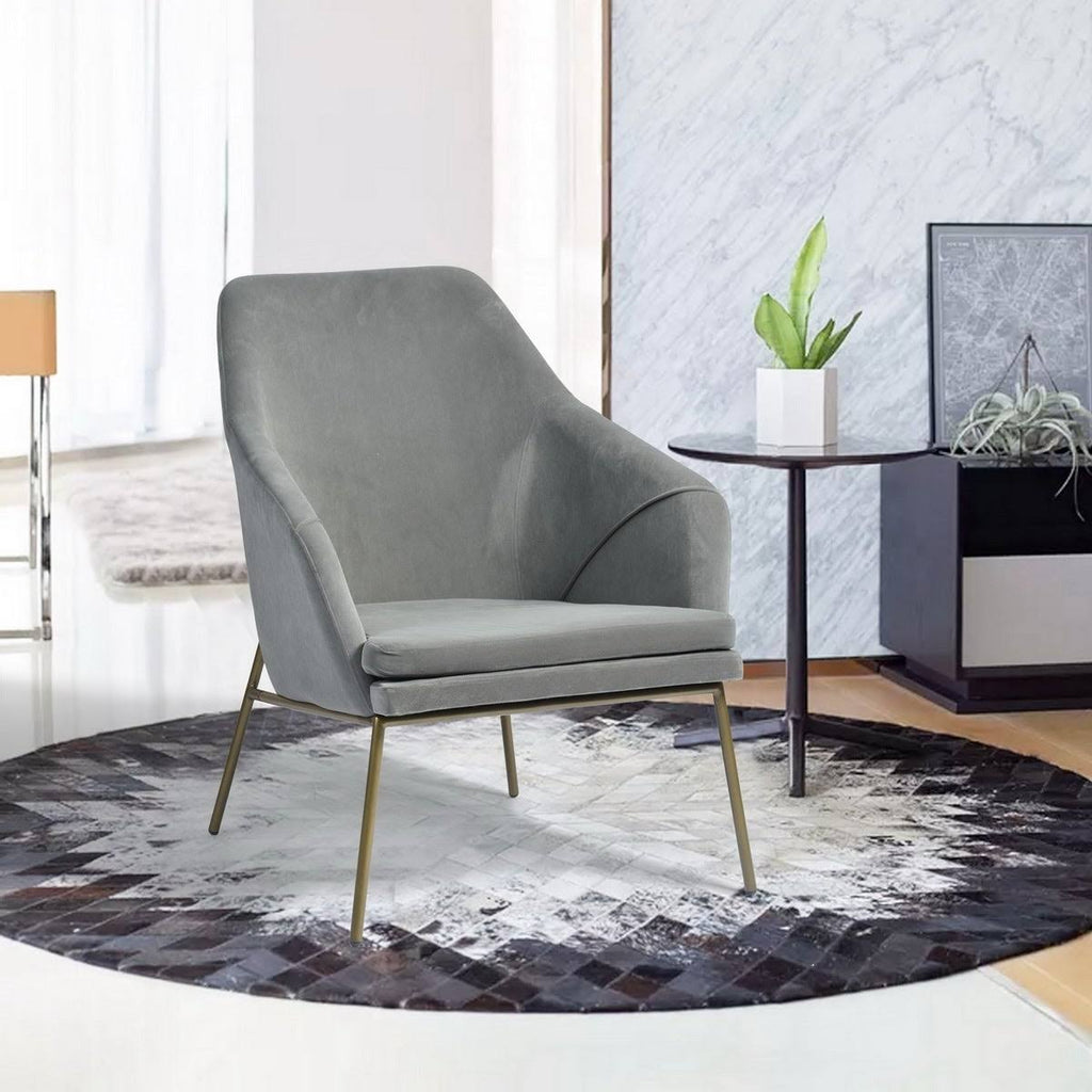 Blue Frosted Velvet Accent Chair C786