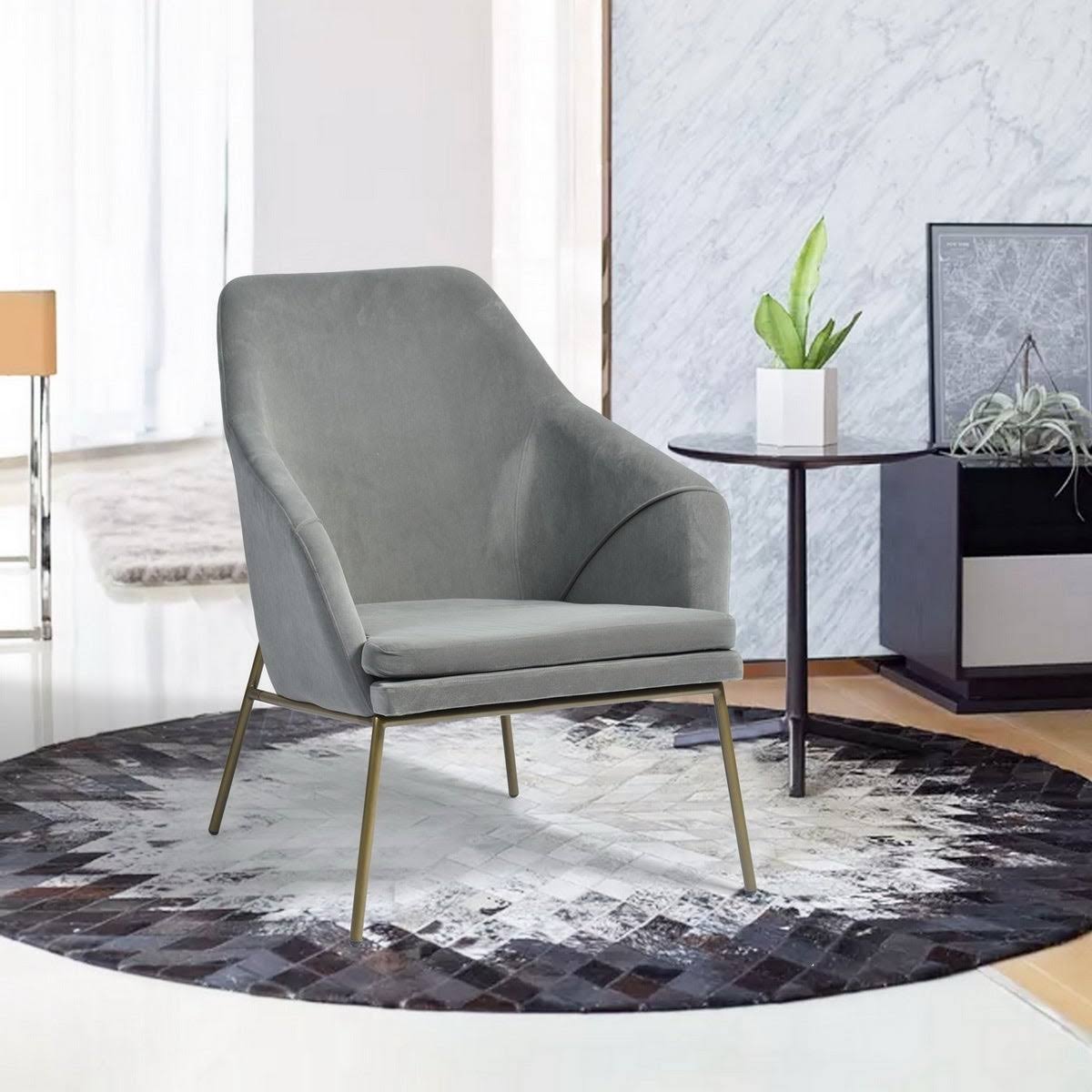 Blue Frosted Velvet Accent Chair C786