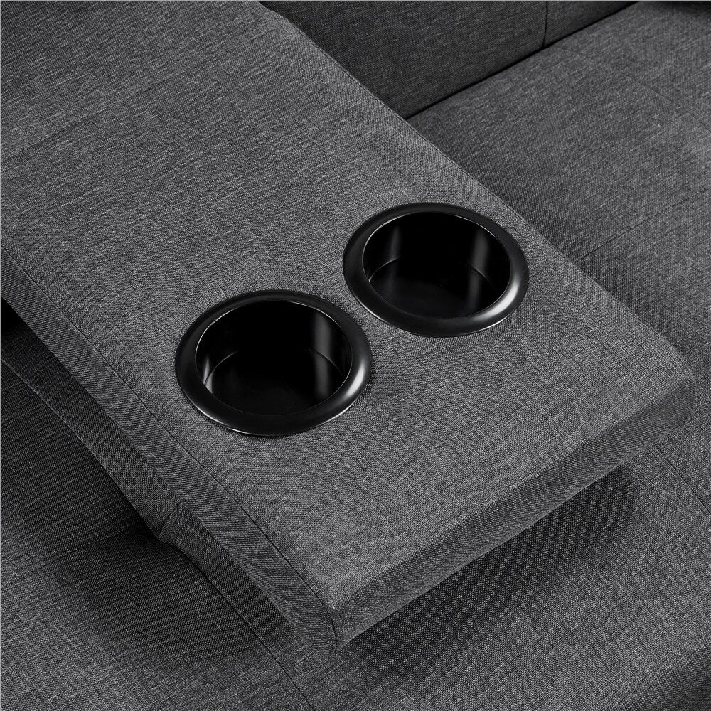 Dark Gray Tufted Fabric Convertible Futon Sofa Bed L14435