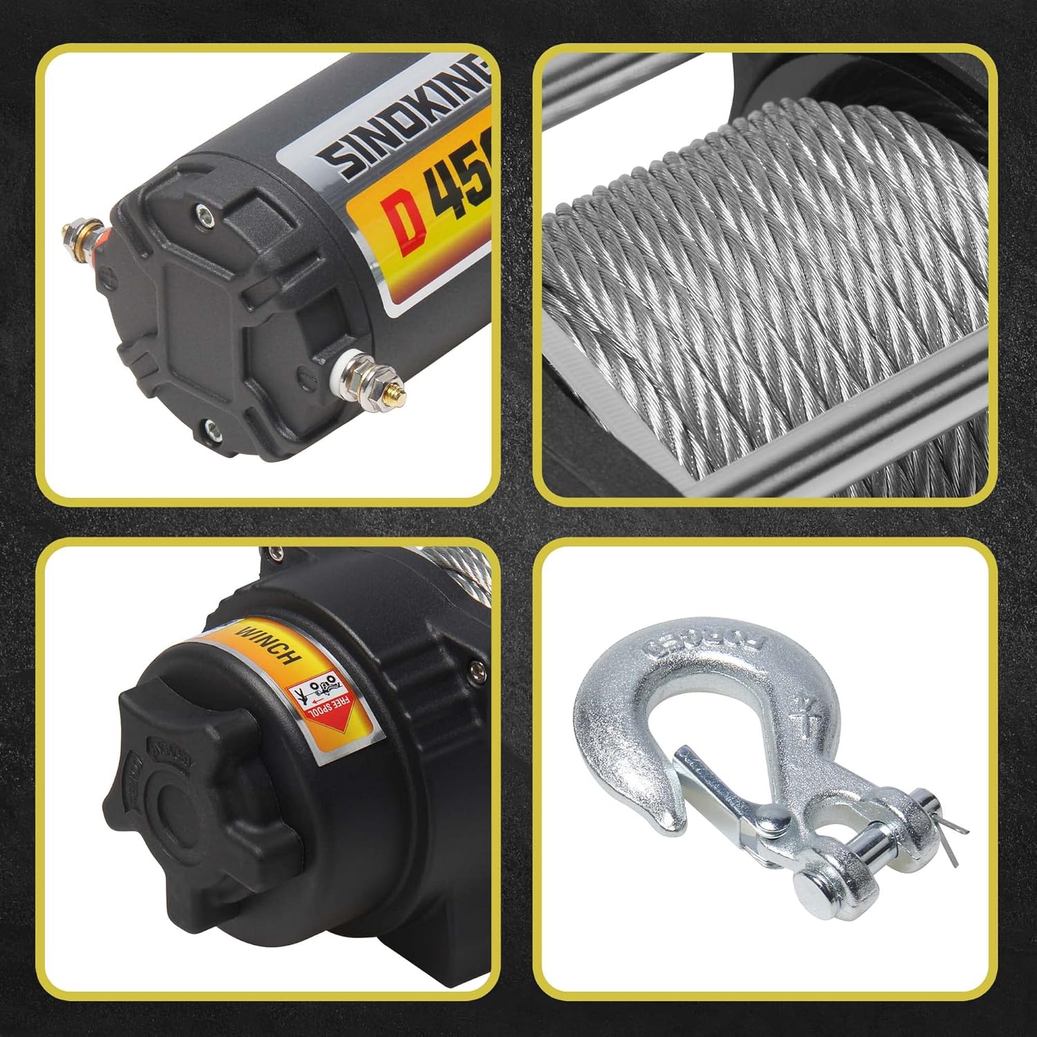 4500lb 12V UTV/ATV Winch with Rope, Wired and Wireless Control P96641