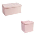 Pink Velvet Ottoman with Storage I861