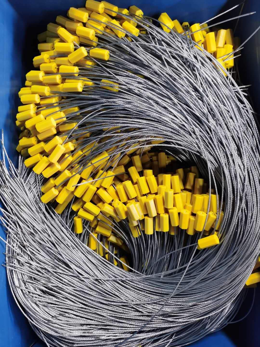 24 Steel Wire Cable Seals Tamper Resistant Security Tags Numbered Lock Strip Self-Locking Length 60 cm Pack of 100pcs Yellow D194