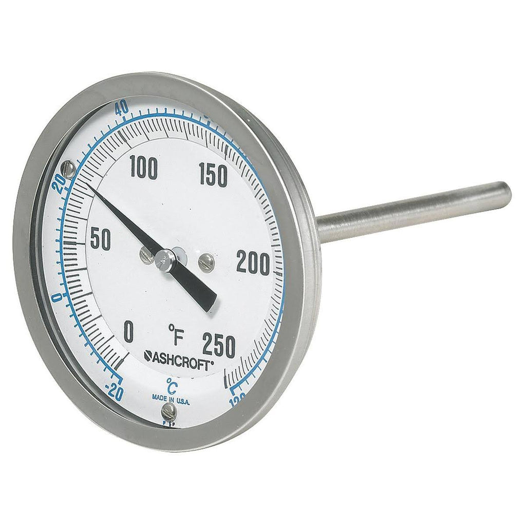 Dial Thermometer, Bi-Metallic, Back Conn. E3589