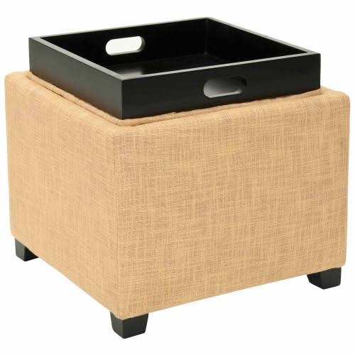 Gold Single Tray Storage Ottoman Q213729