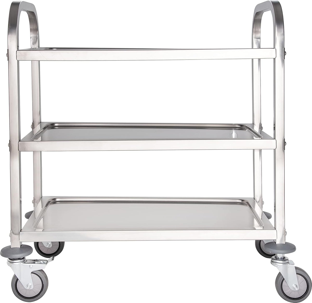 3 Shelf Stainless Steel Utility Cart, 400 Pound Capacity I1094