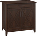 Pure White Oak Secretary Desk with Keyboard Tray and Storage Cabinet B544870
