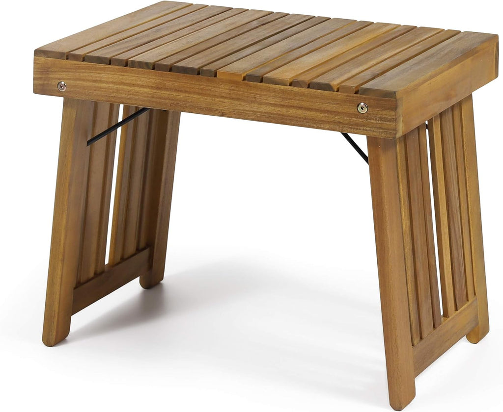 Outdoor Acacia Wood Folding Side Table, Teak Finish B548