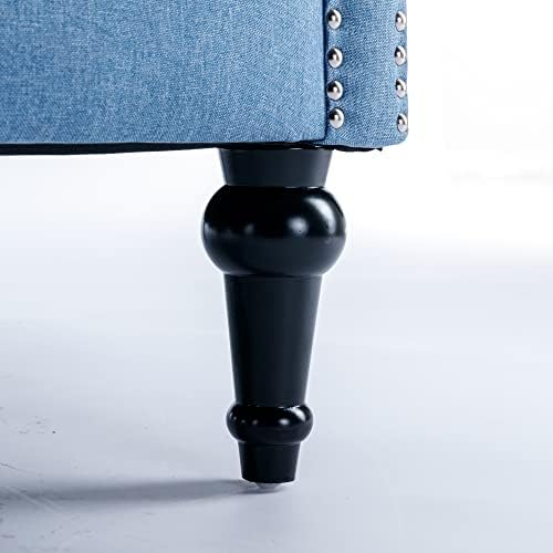 Chenille Fabric Accent Chair with Footrest D8925