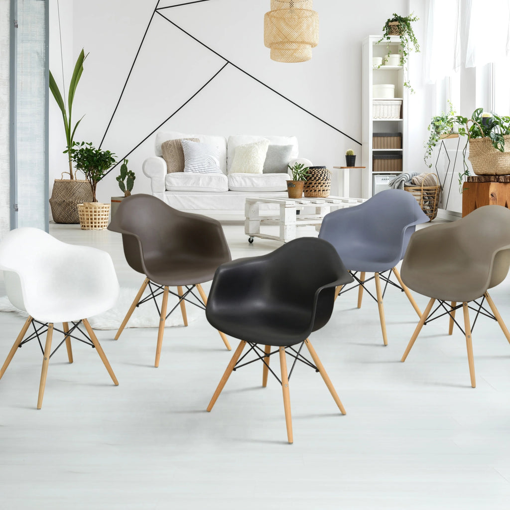 Light Brown Wood Flared Arm Dining Chairs Set of 2 J8943