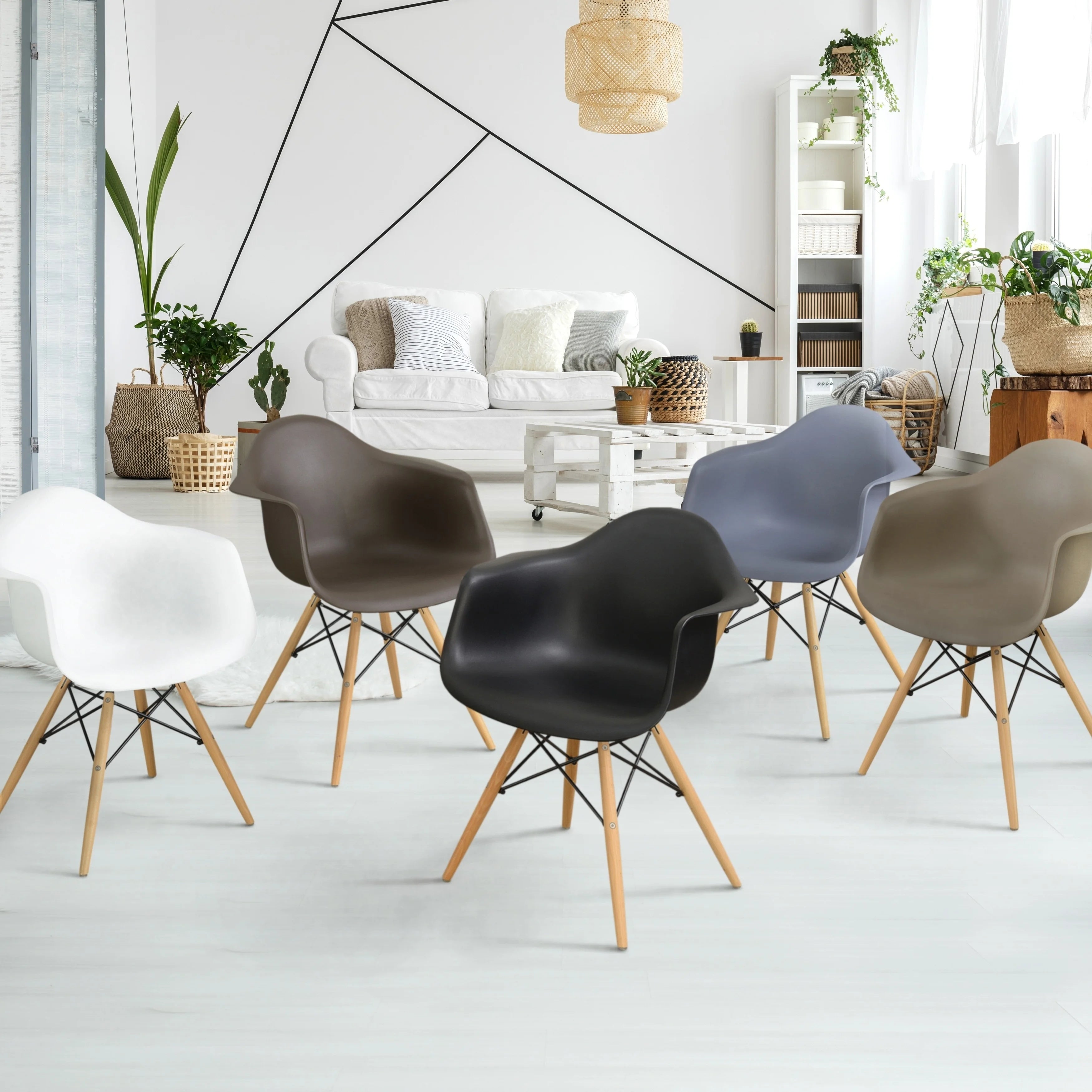 Light Brown Wood Flared Arm Dining Chairs Set of 2 J8943