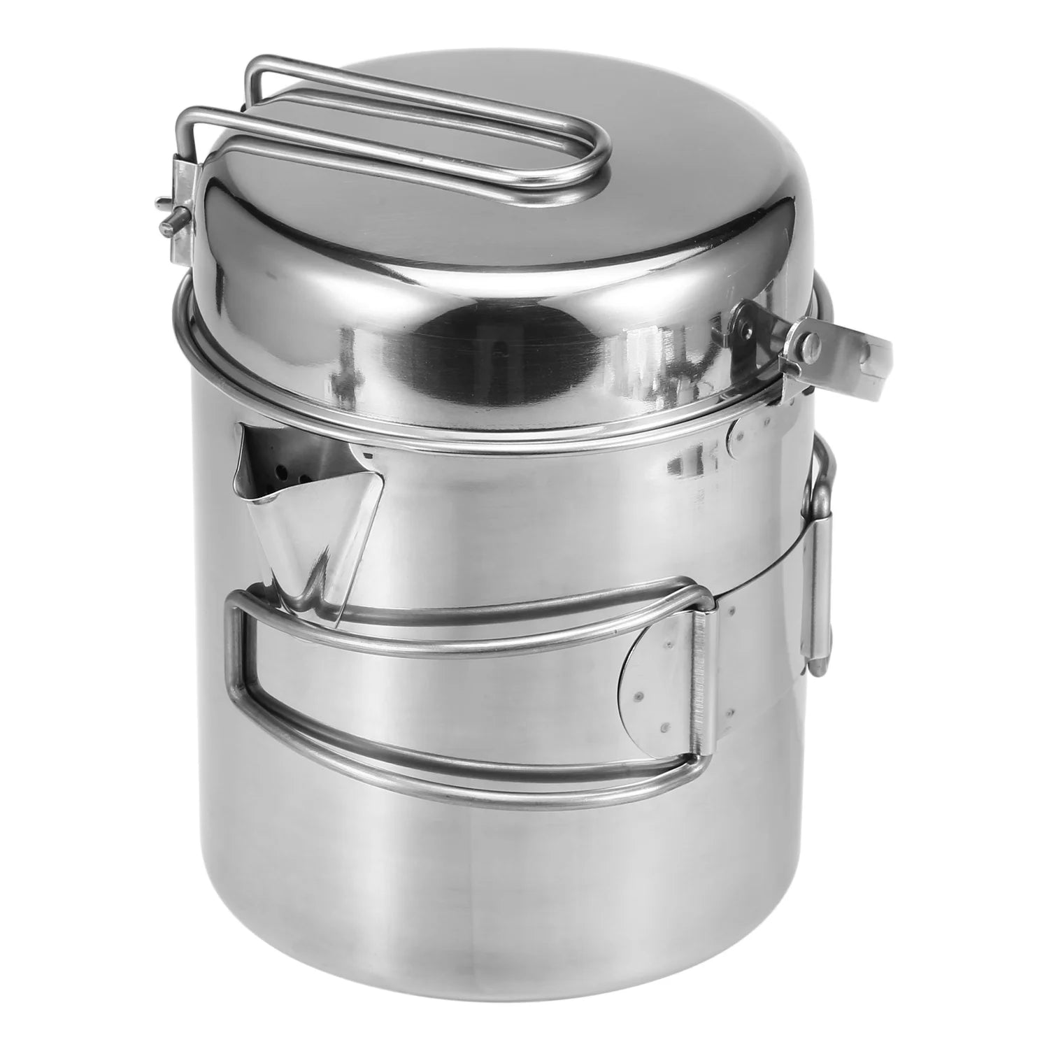 Stainless Steel 1L Camping Kettle with Foldable Handle Y659290