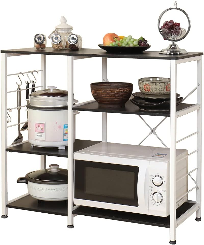Rustic Brown Kitchen Baker's Rack Storage Cart Workstation Shelf Coffee Cart O368280