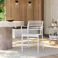 White Stacking Patio Dining Chair (Set of 2) Q743556