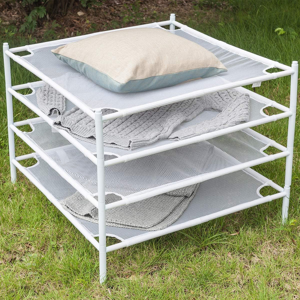 White 4-Pack Stackable Mesh Laundry Drying Rack H114091