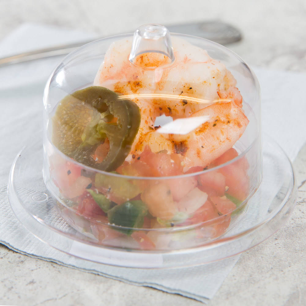 2 oz Clear Round Tray with Lid, 120/Case E6060
