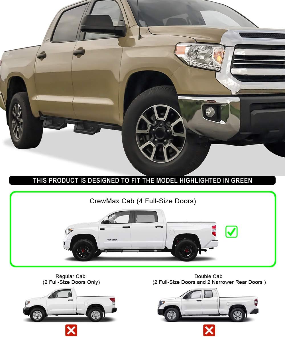 Drop Steps Running Boards Rocker Slider for Toyota Tundra CrewMax T570714