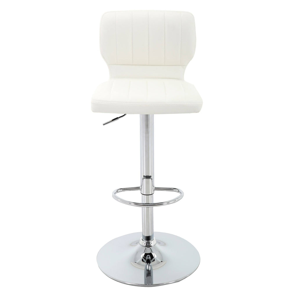White PU Leather Adjustable Bar Stool Set of 2 G521
