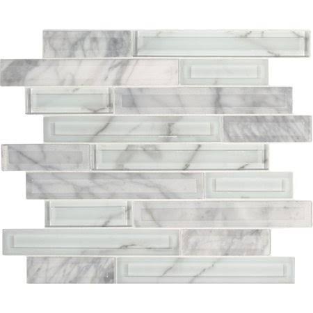 Interlocking Glass Stone Mesh-Mounted Mosaic Tile, 9.8 Sq. ft. / case D942621