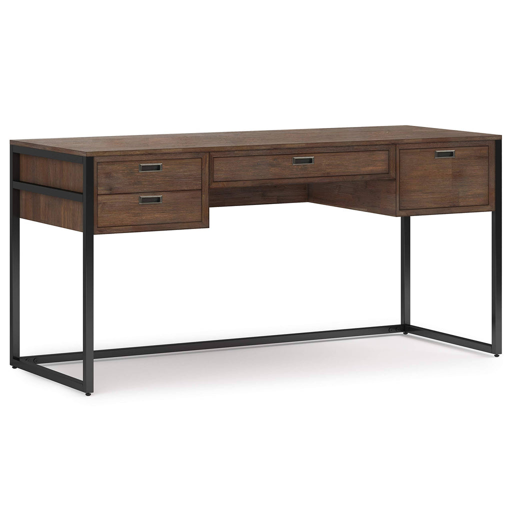 Rustic Natural Aged Brown Solid Acacia Wood Desk D5432