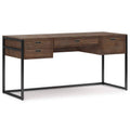 Rustic Natural Aged Brown Solid Acacia Wood Desk D5432