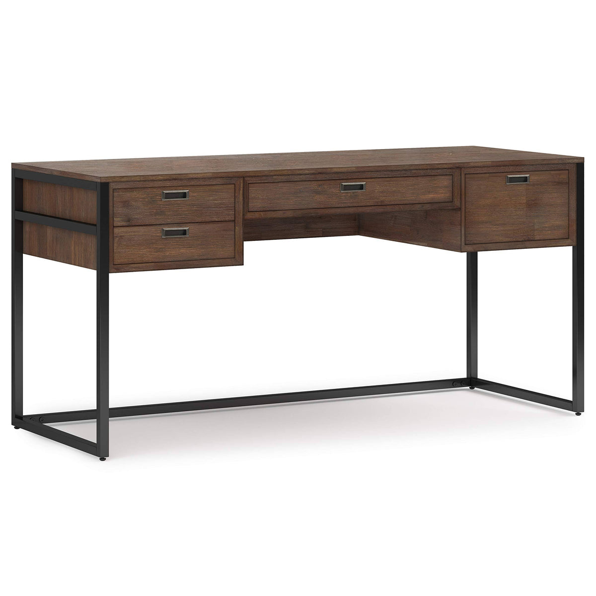 Rustic Natural Aged Brown Solid Acacia Wood Desk D5432