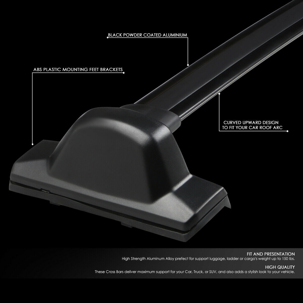 Black Coated Aluminum Roof Rack Crossbar R312