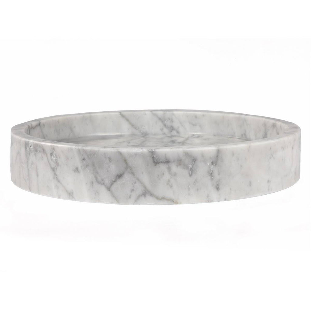 White Carrara Marble Round Vessel Sink Y5865