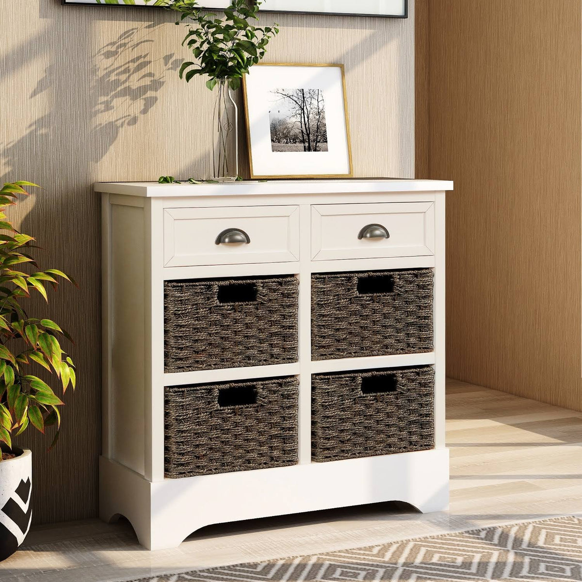 Rustic Storage Cabinet with Baskets M247027