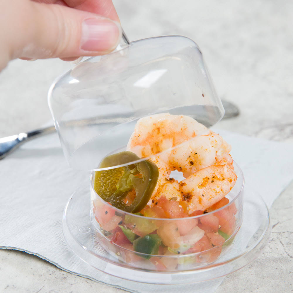 2 oz Clear Round Tray with Lid, 120/Case E6060