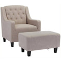 Beige Accent Chair with Ottoman B870994