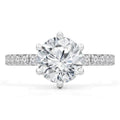 14K White Gold Solitaire Engagement Ring with Accents Z49327