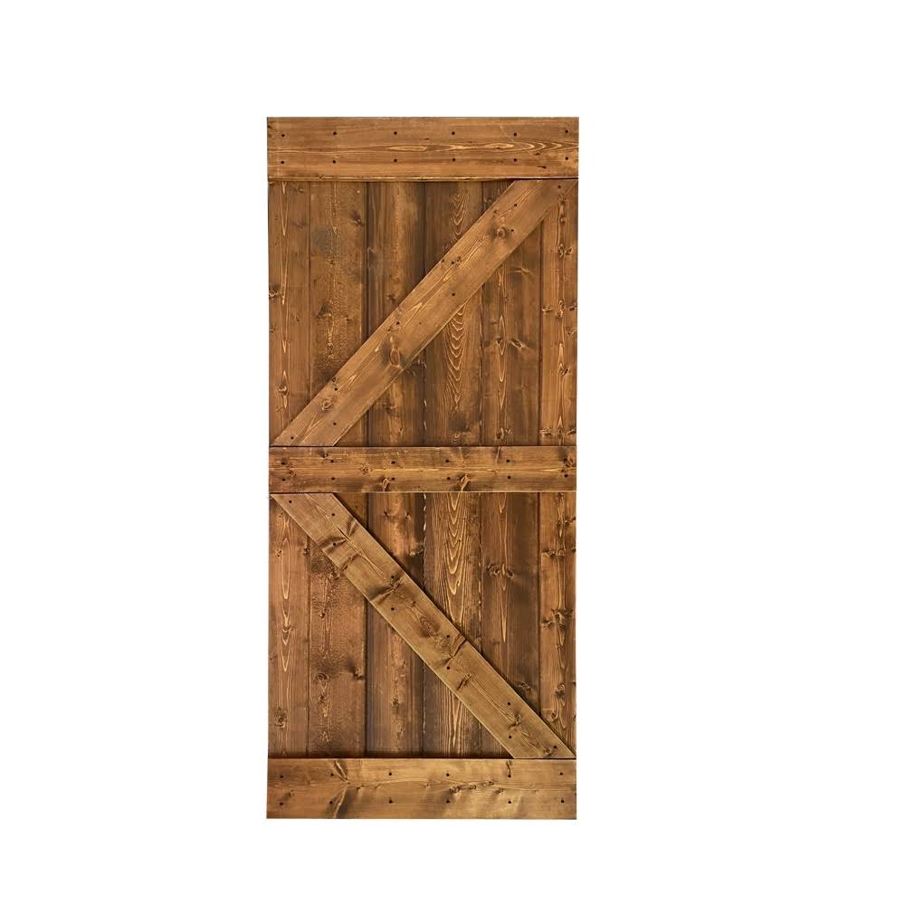 Red Walnut Stained Solid Pine Wood Interior Sliding Barn Door Slab U5412