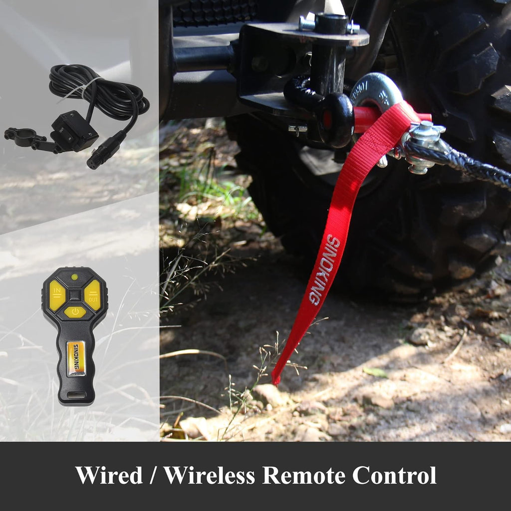 4500lb 12V UTV/ATV Winch with Rope, Wired and Wireless Control P96641