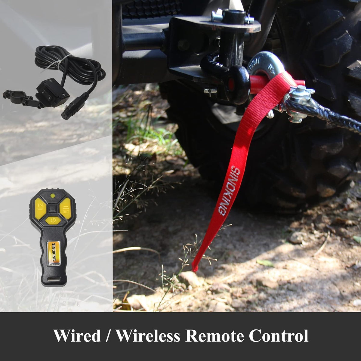 4500lb 12V UTV/ATV Winch with Rope, Wired and Wireless Control P96641
