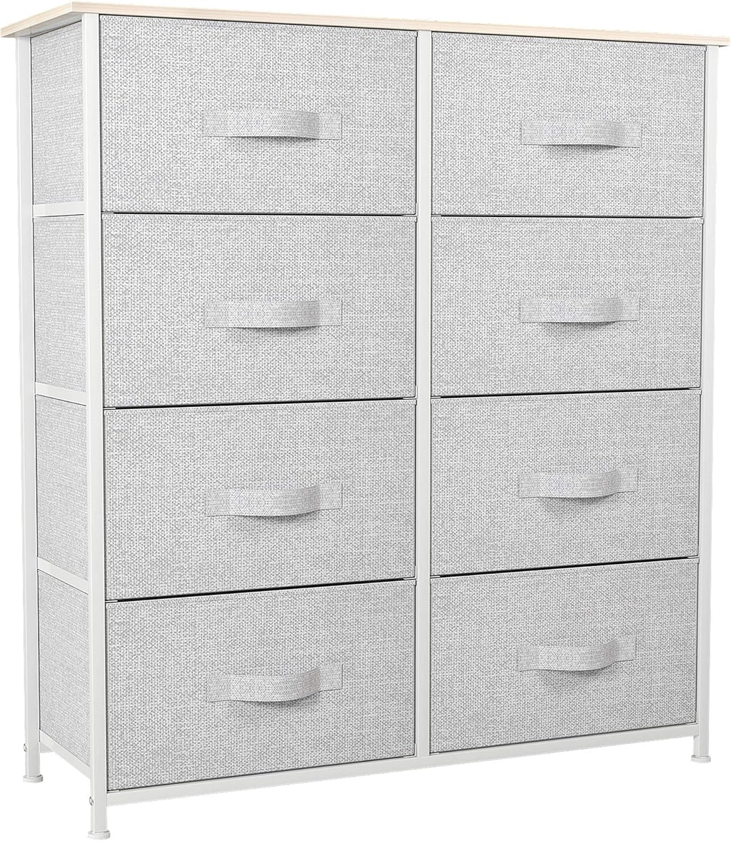 Brown 8 Drawer Fabric Storage Tower with Steel Frame F678532
