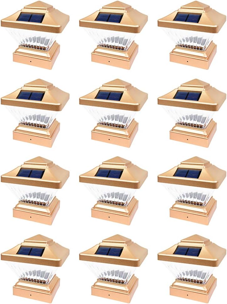 12 Pack White Solar LED Post Cap Light K147