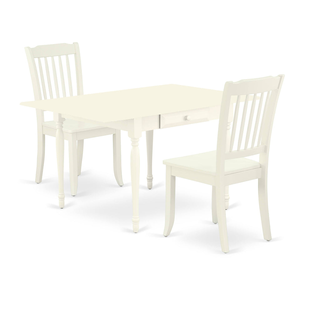 5-Piece Wood Dining Set with Linen White S62444