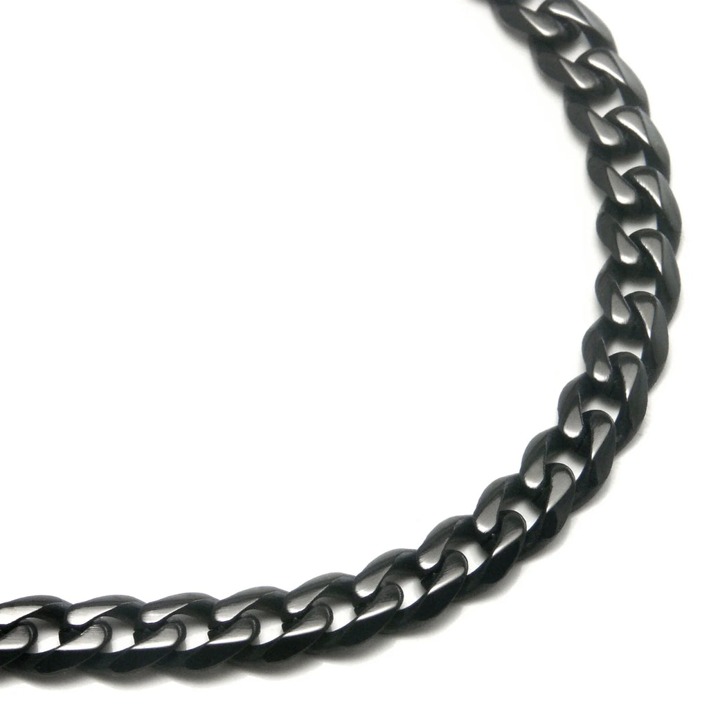 Black Titanium 4MM Curb Chain Necklace 24" N50097