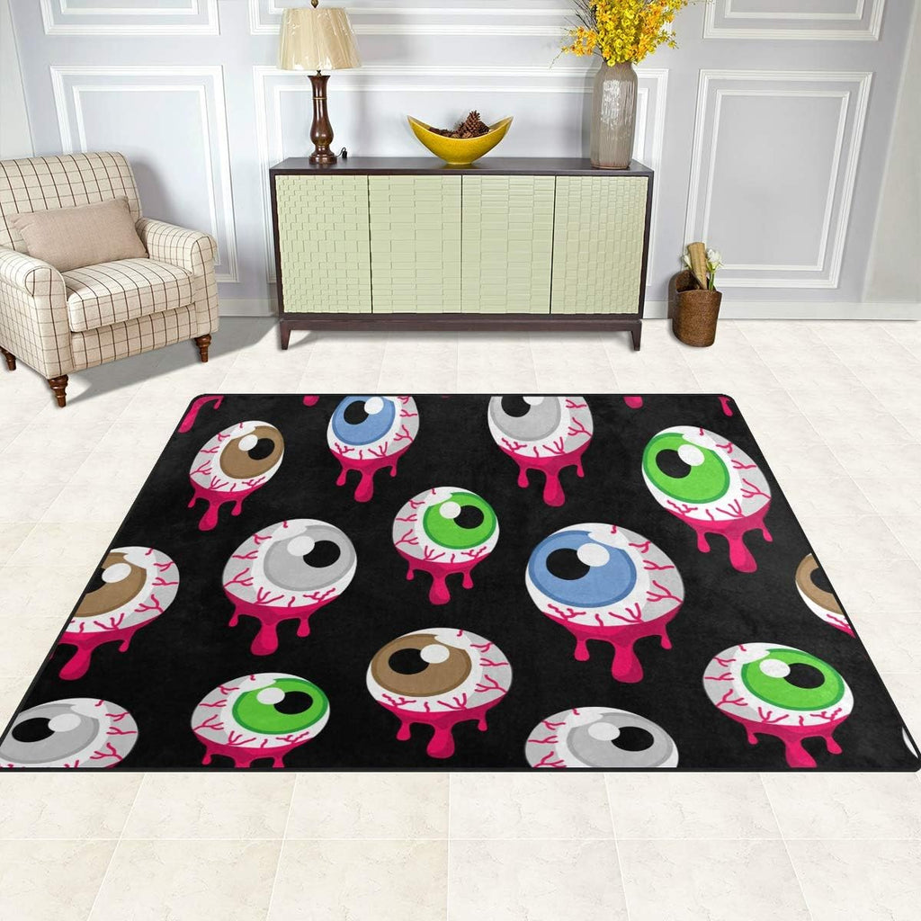 Halloween Alien Eyeballs Lightweight Carpet Mats Area Rug Z6403