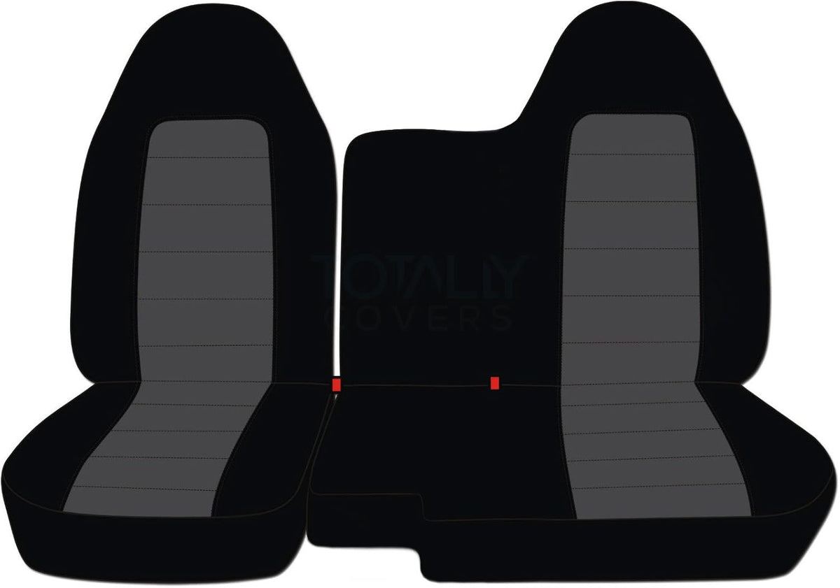 Black and White Two-Tone Truck Seat Covers D9938