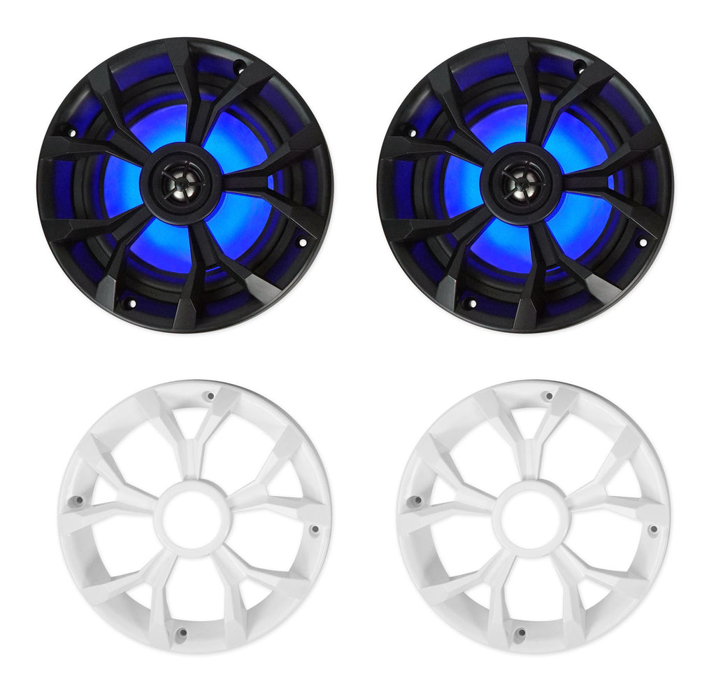 6.5" 700w Marine Wakeboard LED Speakers Receiver Amplifier Amp Kit F5400