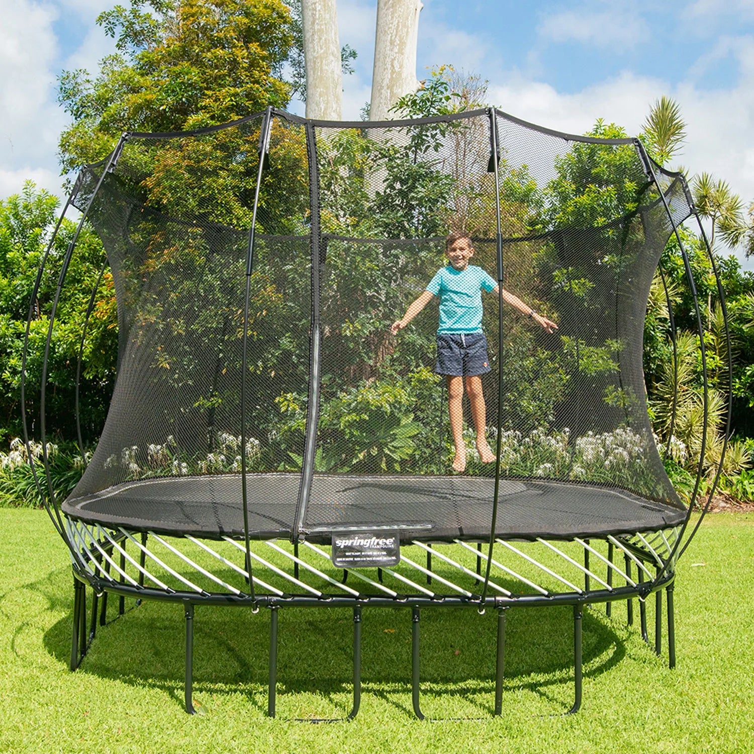 Square 11 Foot Trampoline with Enclosure and Ladder M43515