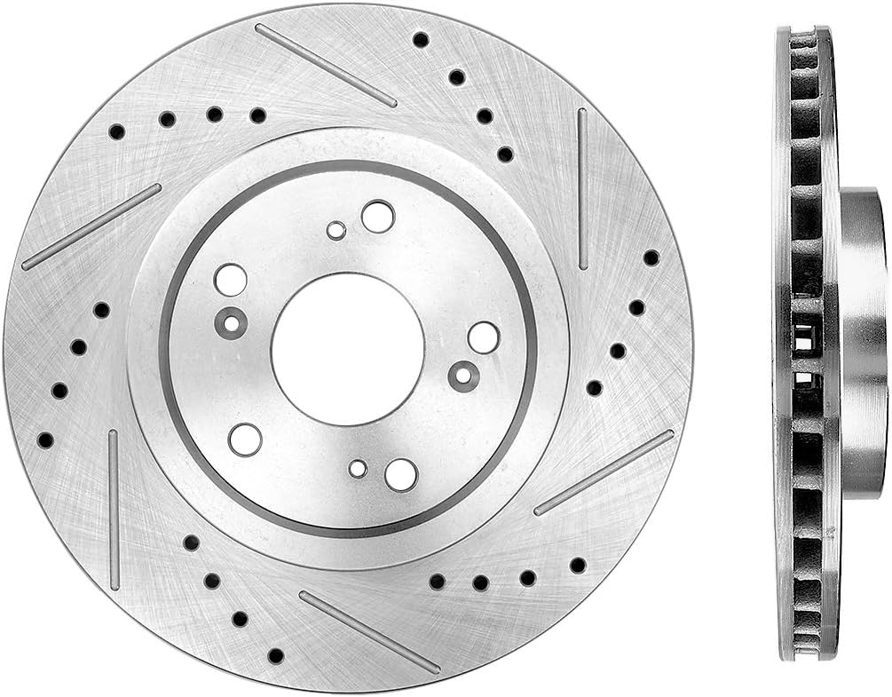 Front 300mm Drilled & Slotted 5 Lug Rotors Pack of 2 N134